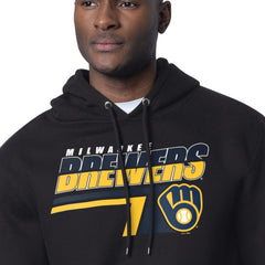 Milwaukee Brewers Starter Logo Push Graphic Hoodie - Black
