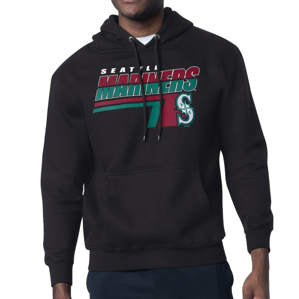 Seattle Mariners Starter Logo Push Graphic Hoodie - Black
