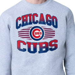 Chicago Cubs Starter Team Grit Graphic Fleece Pullover Sweatshirt - Heather Gray