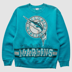Miami Marlins 90s Pullover Sweatshirt - Teal Vintage