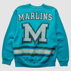 Miami Marlins 90s Pullover Sweatshirt - Teal Vintage