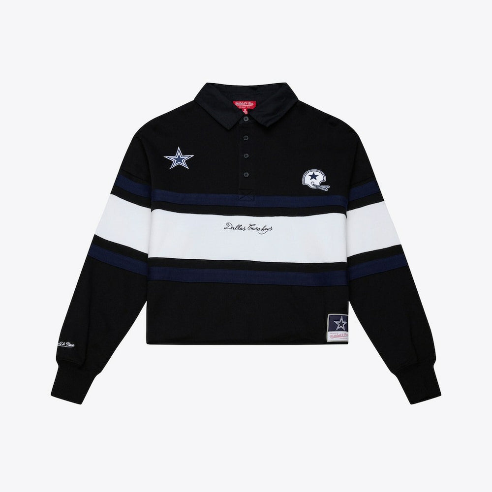 NFL Dallas Cowboys Women's Cropped Long Sleeve Rugby Polo