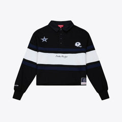 NFL Dallas Cowboys Women's Cropped Long Sleeve Rugby Polo
