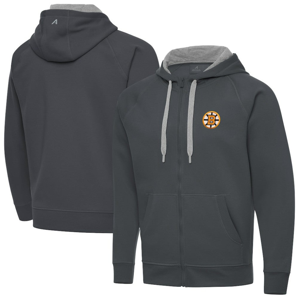 Boston Bruins Antigua Victory Full-Zip Hoodie