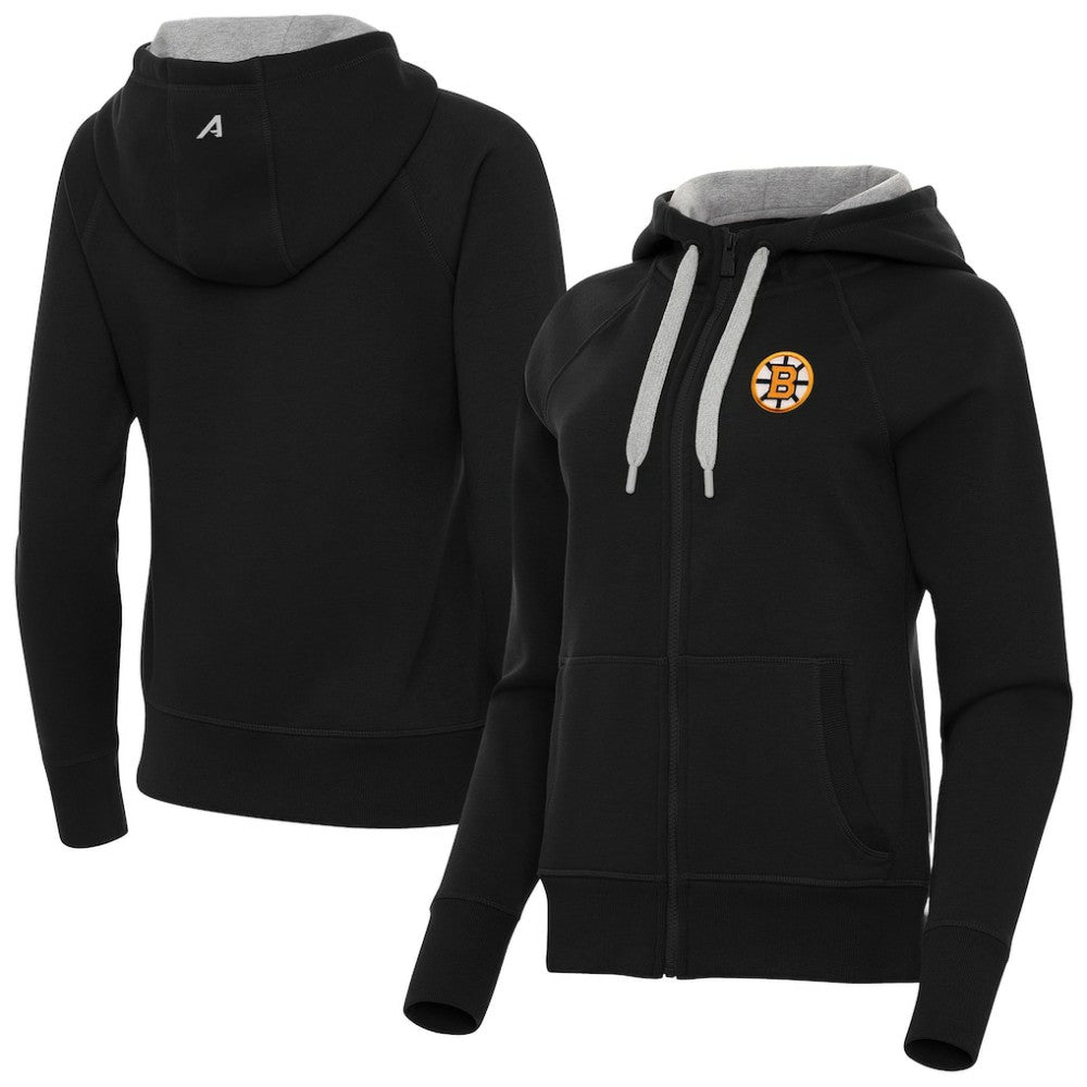 Boston Bruins Antigua Women's Victory Full-Zip Hoodie