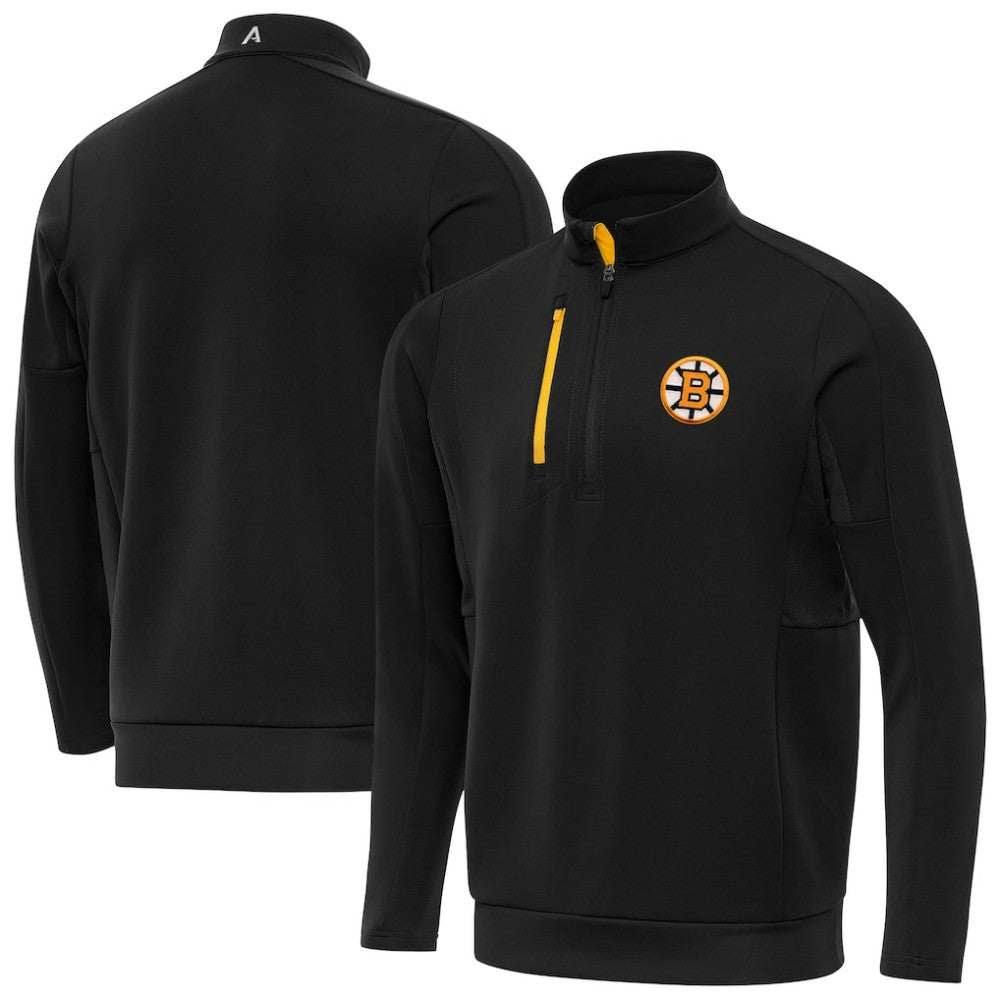 Boston Bruins Antigua Generation Quarter-Zip Pullover Top