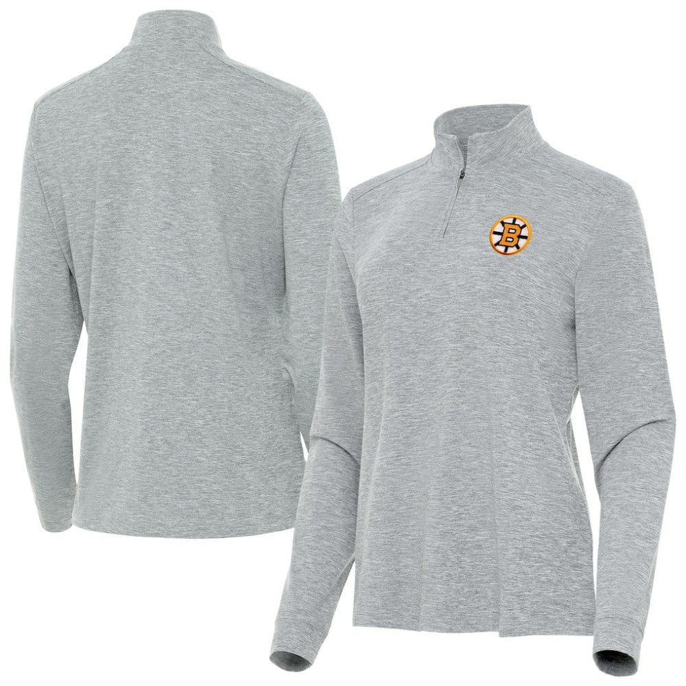 Boston Bruins Antigua Mentor Long Sleeve Quarter-Zip Mock Polo