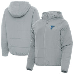 St. Louis Blues Antigua Women's Raglan Universe Full-Zip Hooded Jacket