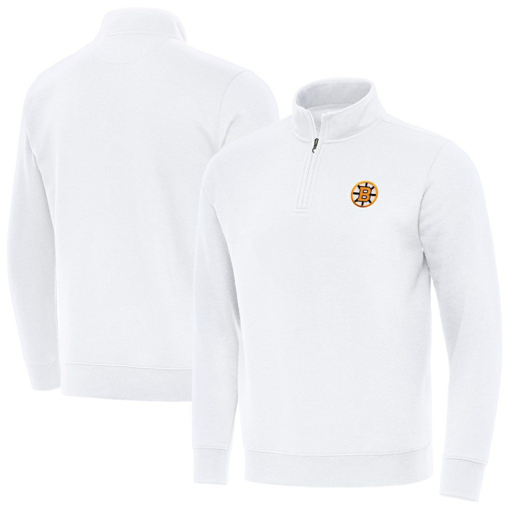 Boston Bruins Antigua Victory Quarter-Zip Pullover Top