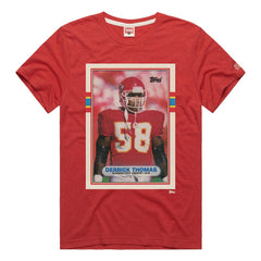 NFL Kansas City Chiefs Derrick Thomas Homage Unisex NFL Topps Trading Card Tri-Blend T-Shirt