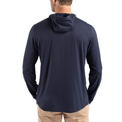 NFL New England Patriots Cutter & Buck Coastline Epic Comfort Eco Recycled Long Sleeve Hoodie T-Shirt