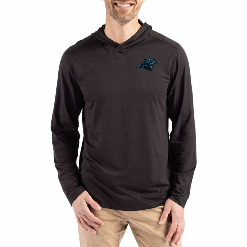 NFL Carolina Panthers Cutter & Buck Coastline Epic Comfort Eco Recycled Long Sleeve Hoodie T-Shirt