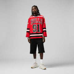 Dennis Rodman Chicago Bulls Unisex Maxxed Out Fashion Hockey Jersey sale - Red | Mitchell & Ness outlet