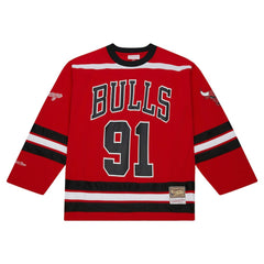 Dennis Rodman Chicago Bulls Unisex Maxxed Out Fashion Hockey Jersey sale - Red | Mitchell & Ness outlet