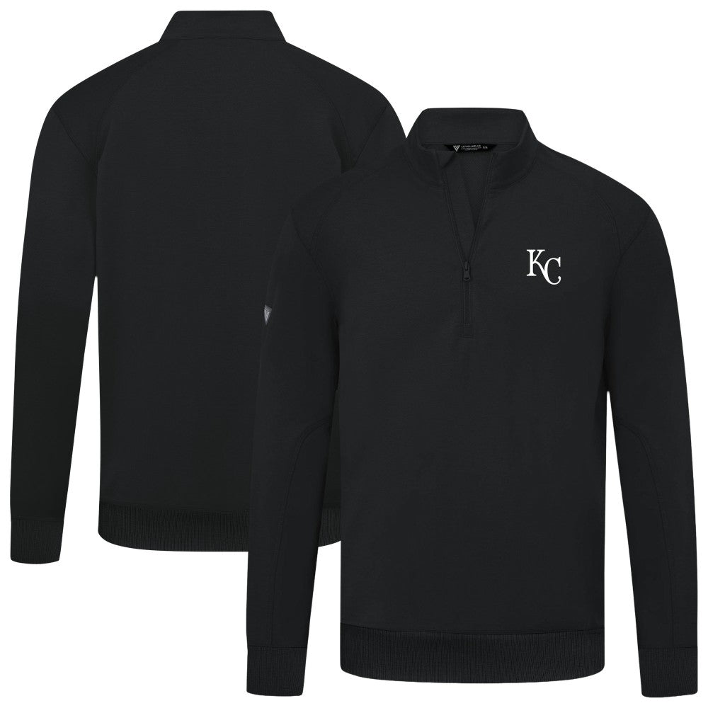 Kansas City Royals Levelwear Upright Insignia Tri-Blend Quarter-Zip Pullover - Black