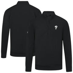 Philadelphia Phillies Levelwear Upright Insignia Tri-Blend Quarter-Zip Pullover - Black