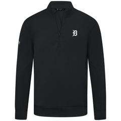 Detroit Tigers Levelwear Upright Insignia Tri-Blend Quarter-Zip Pullover - Black