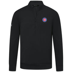 Chicago Cubs Levelwear Upright Insignia Tri-Blend Quarter-Zip Pullover - Black