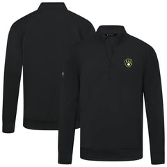 Milwaukee Brewers Levelwear Upright Insignia Tri-Blend Quarter-Zip Pullover - Black