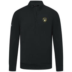 Milwaukee Brewers Levelwear Upright Insignia Tri-Blend Quarter-Zip Pullover - Black