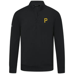 Pittsburgh Pirates Levelwear Upright Insignia Tri-Blend Quarter-Zip Pullover - Black