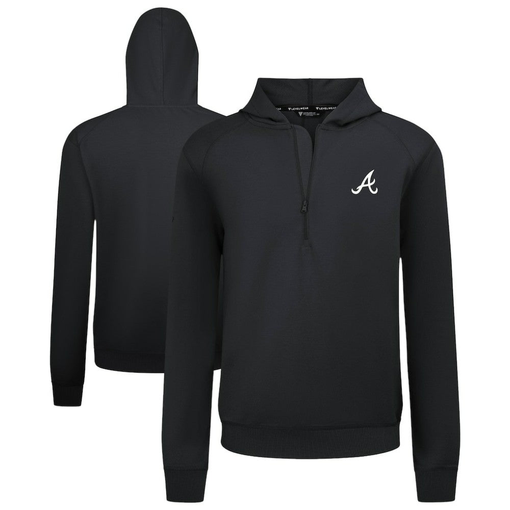 Atlanta Braves Levelwear Technic Insignia Quarter-Zip Hoodie - Black