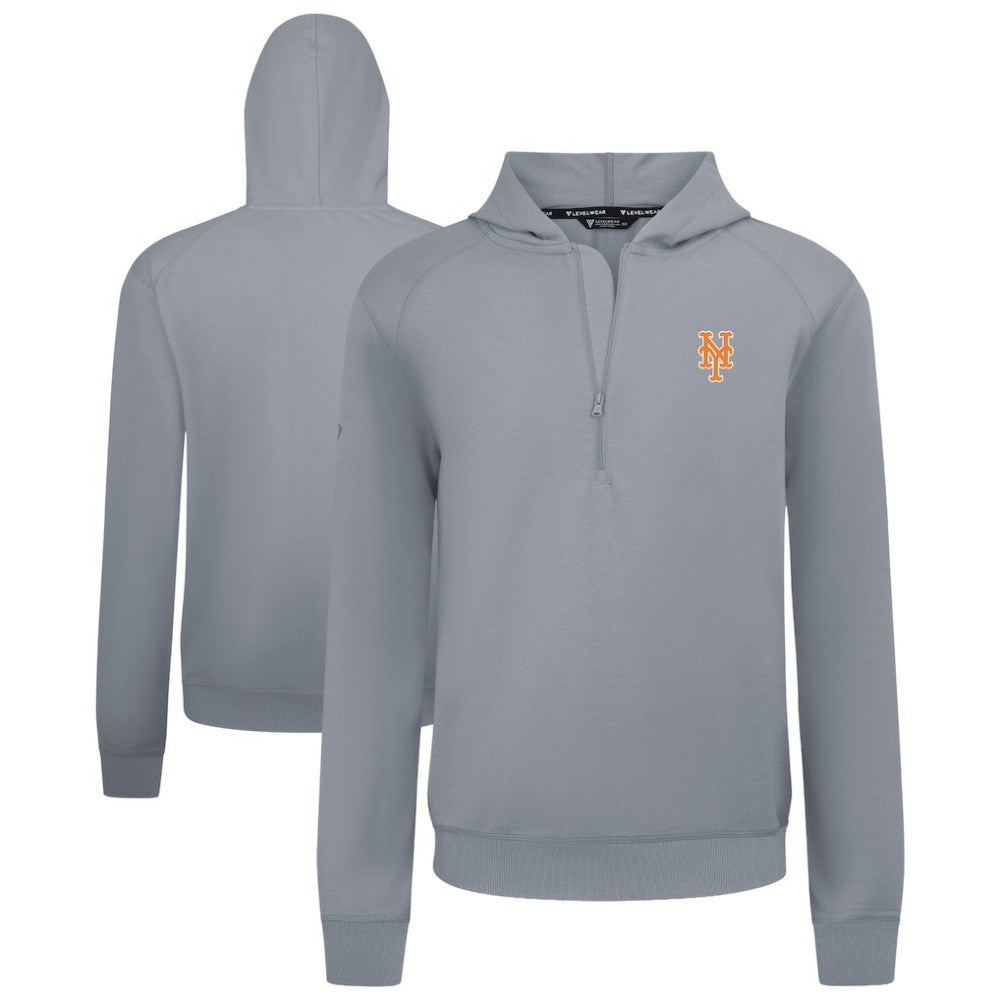 New York Mets Levelwear Technic Insignia Quarter-Zip Hoodie - Gray