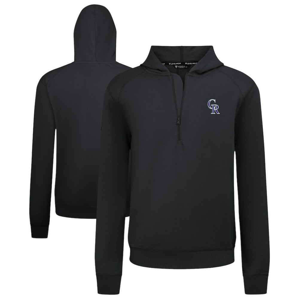 Colorado Rockies Levelwear Technic Insignia Quarter-Zip Hoodie - Black