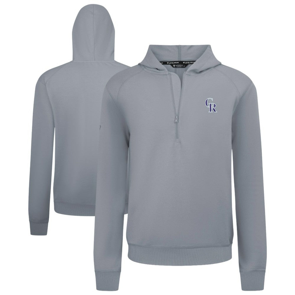 Colorado Rockies Levelwear Technic Insignia Quarter-Zip Hoodie - Gray