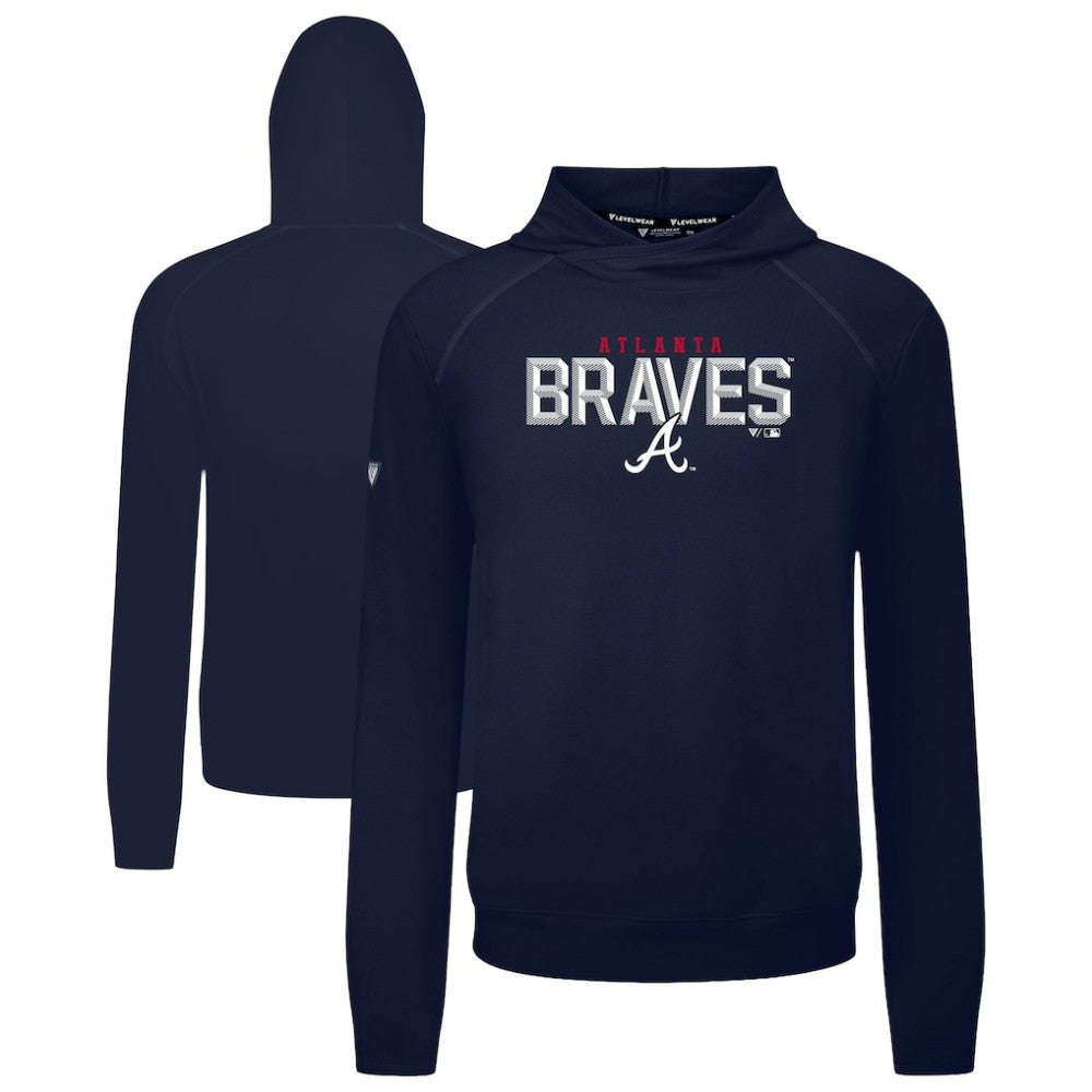 Atlanta Braves Levelwear Mandate Carve Tri-Blend Hoodie - Navy