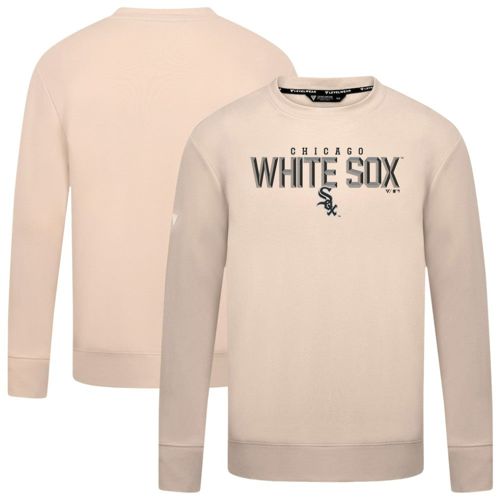 Chicago White Sox Levelwear Mandate Carve Tri-Blend Sweatshirt - Khaki