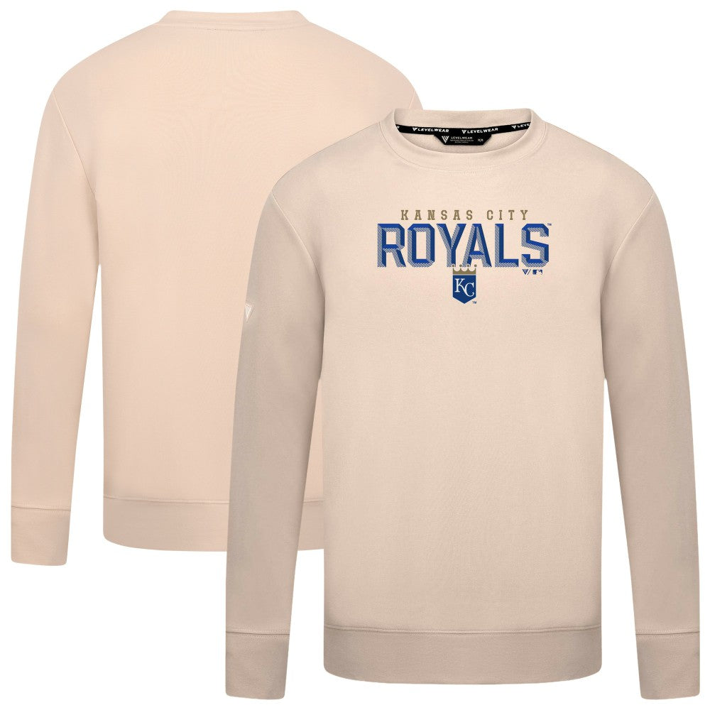 Kansas City Royals Levelwear Mandate Carve Tri-Blend Sweatshirt - Khaki