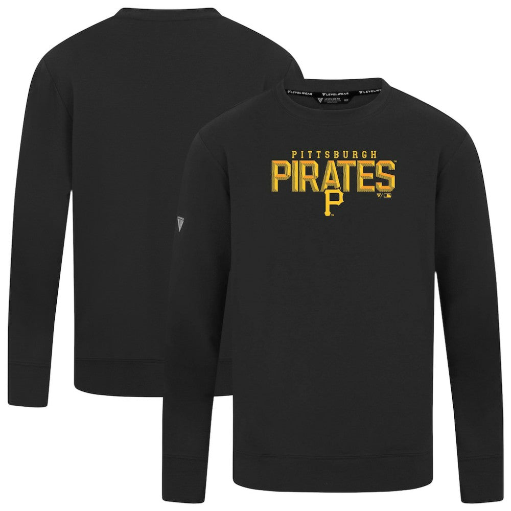 Pittsburgh Pirates Levelwear Mandate Carve Tri-Blend Sweatshirt - Black