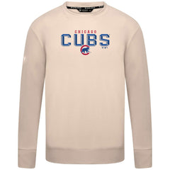 Chicago Cubs Levelwear Mandate Carve Tri-Blend Sweatshirt - Khaki