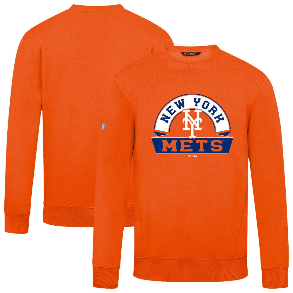 New York Mets Levelwear Zane Banner Arch Sweatshirt - Orange