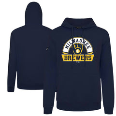 Milwaukee Brewers Levelwear Podium Banner Arch Hoodie - Navy