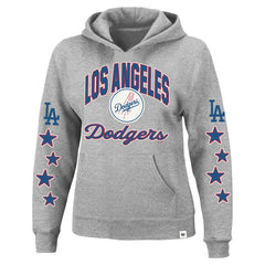 Los Angeles Dodgers Women's Plus Size Starry Eye Hoodie - Heather Gray | 47 brand