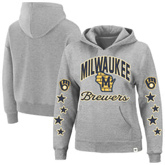 Milwaukee Brewers Women's Plus Size Starry Eye Hoodie - Heather Gray | 47 brand