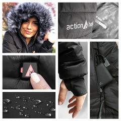 NFL Baltimore Ravens ActionHeat Women's 5V Battery Heated Long Puffer Full-Zip Hoodie Jacket