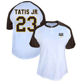 Fernando Tatis Jr. San Diego Padres Profile Women's Plus Size Name & Number Raglan Henley T-Shirt - White