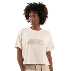NFL Seattle Seahawks Starter Women's Rhinestone Sprinkle Boxy Cropped T-Shirt