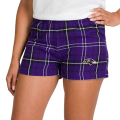 NFL Baltimore Ravens Concepts Sport Women's Ultimate Flannel Shorts