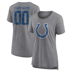NFL Indianapolis Colts Women's Heritage Custom Name & Number Tri-Blend T-Shirt