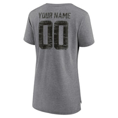 NFL Las Vegas Raiders Women's Heritage Custom Name & Number Tri-Blend T-Shirt