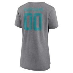 NFL Miami Dolphins Women's Heritage Custom Name & Number Tri-Blend T-Shirt