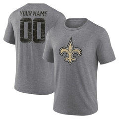 NFL New Orleans Saints Heritage Custom Name & Number Tri-Blend T-Shirt