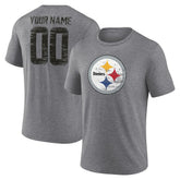 NFL Pittsburgh Steelers Heritage Custom Name & Number Tri-Blend T-Shirt