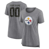 NFL Pittsburgh Steelers Women's Heritage Custom Name & Number Tri-Blend T-Shirt