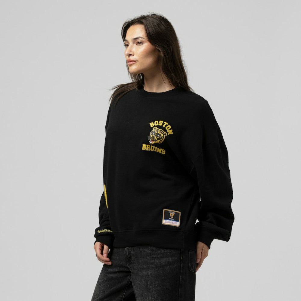Boston Bruins Mitchell & Ness Women's Vintage Crewneck Sweatshirt