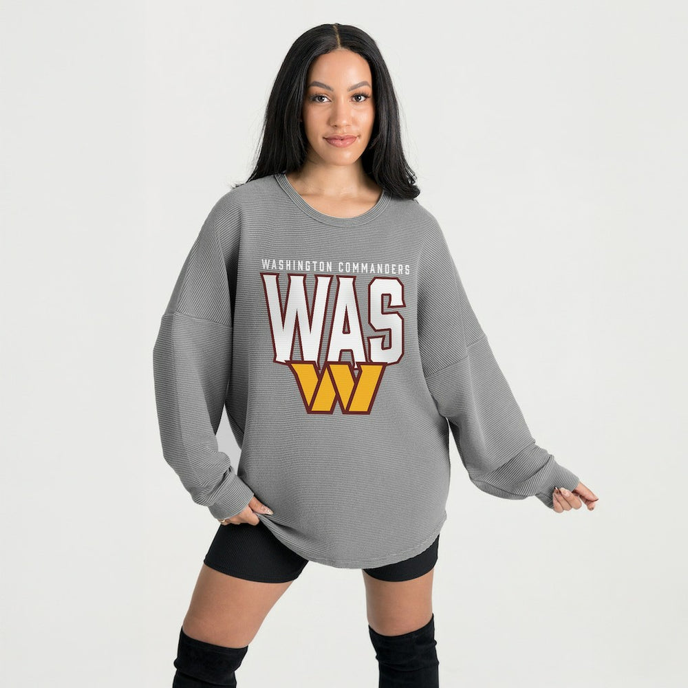 NFL Washington Commanders Gameday Couture Women's Oversized Pure Motion Corded Sweatshirt
